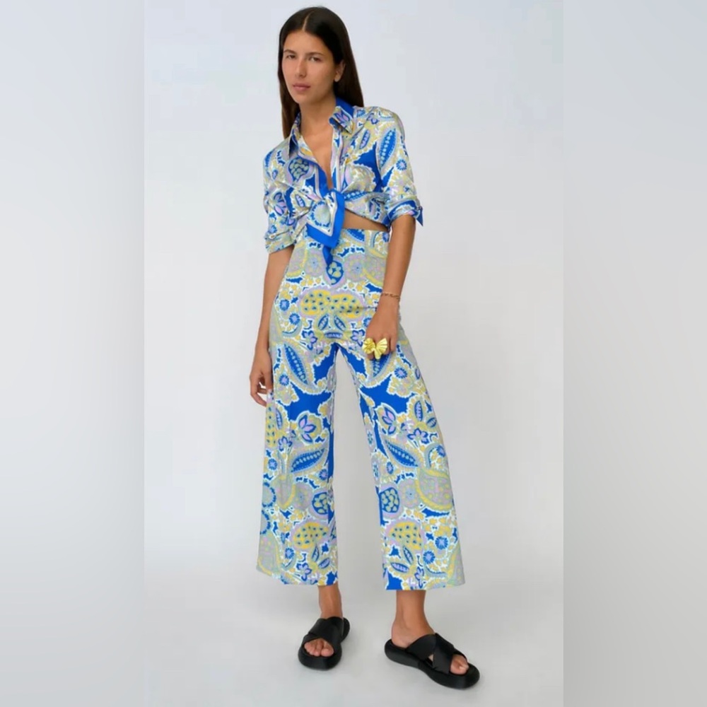 Zara High Waist Printed Culottes